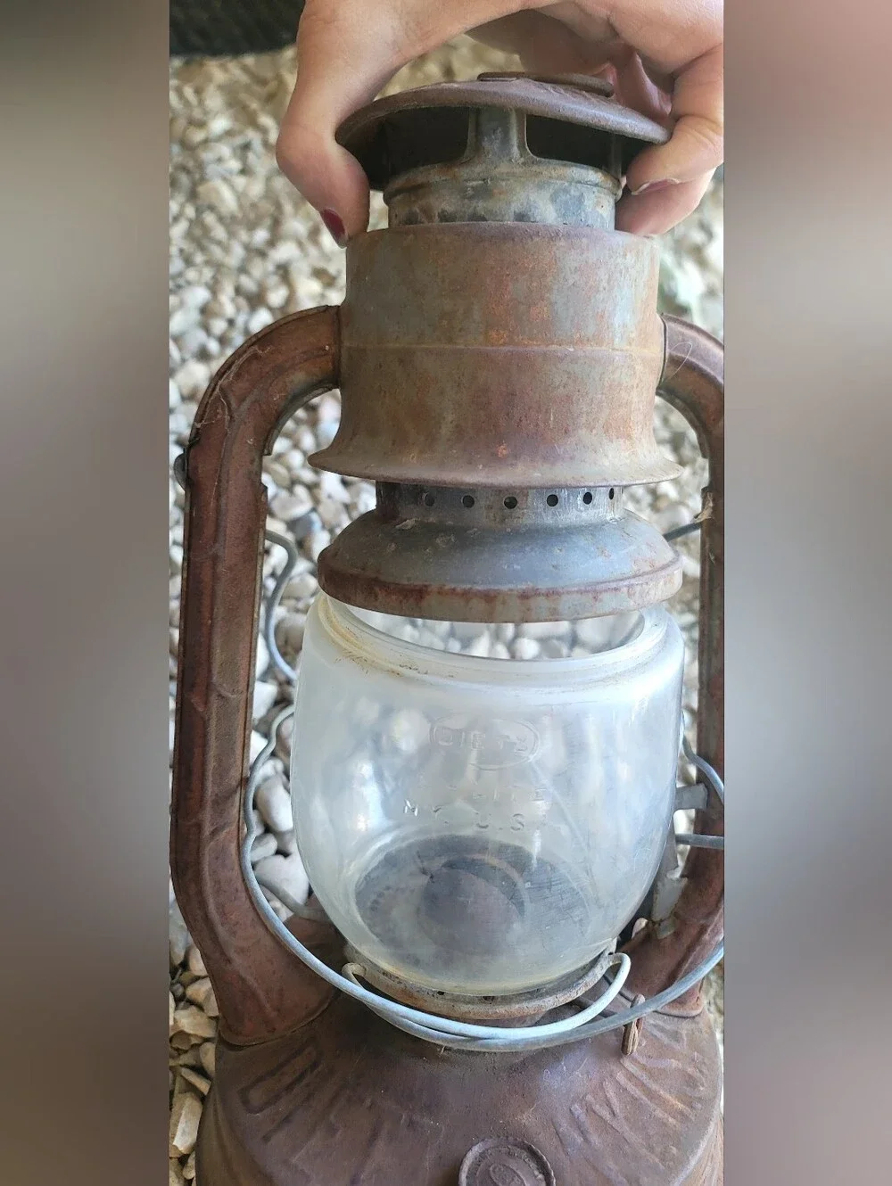 Vintage Antique DIETZ D-LITE 2 LAMP Lantern Kerosene Antique Barn OLD Decor